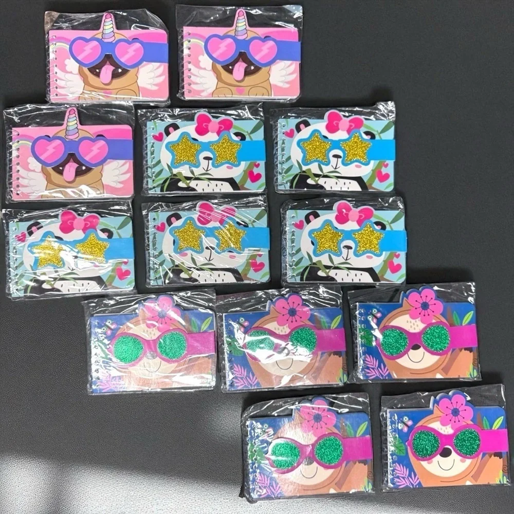NWT Lot of 13 Mini Notebooks — Unicorn, Pandas, Sloths — Individually Wrapped!